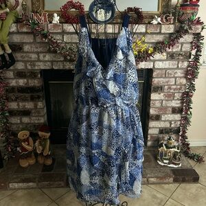Banana Republic Women’s Size 14 Blue Ruffle Mini Dress